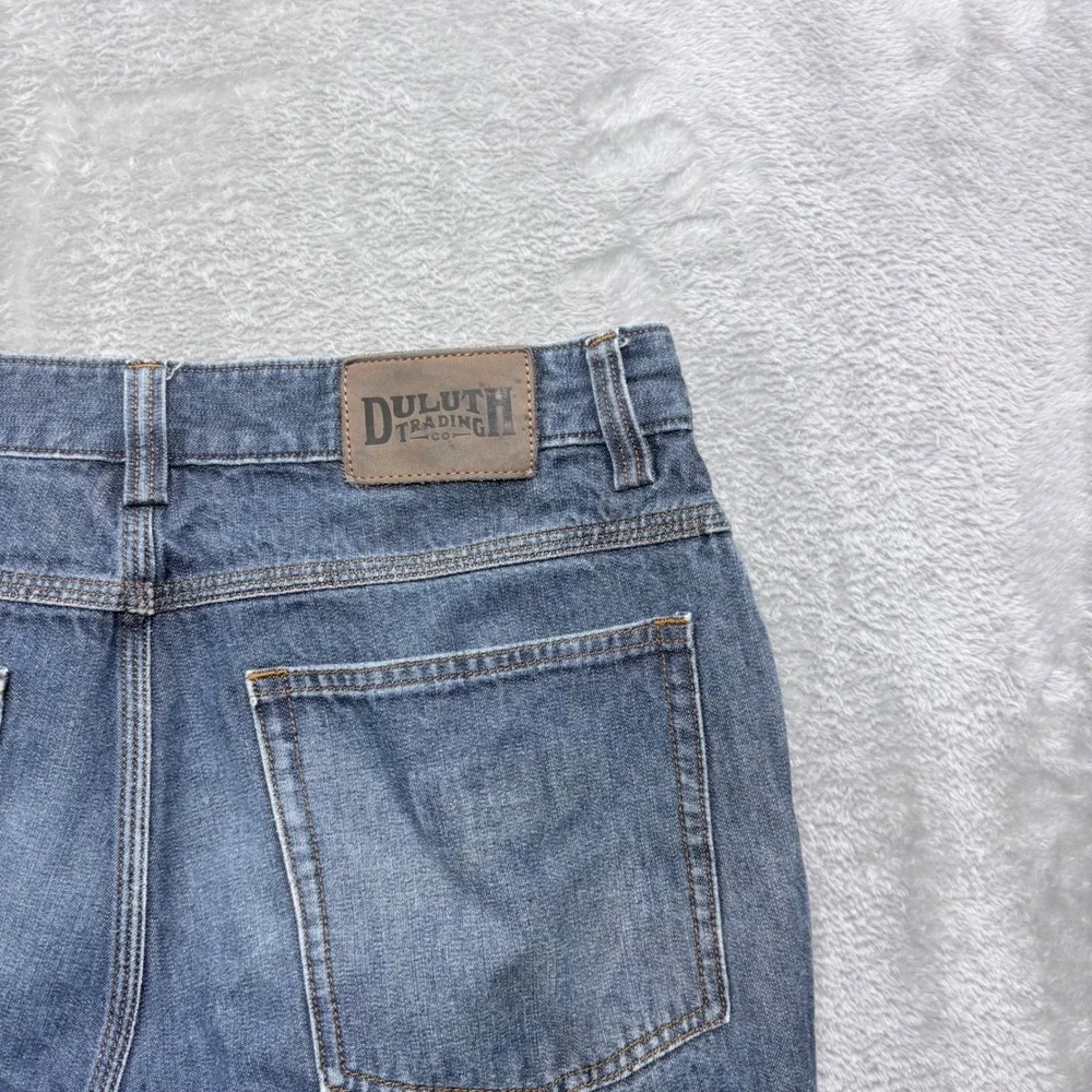 Duluth Trading Co Jeans Men 34x30 Blue Relaxed Straight Leg 100% Cotton Workwear